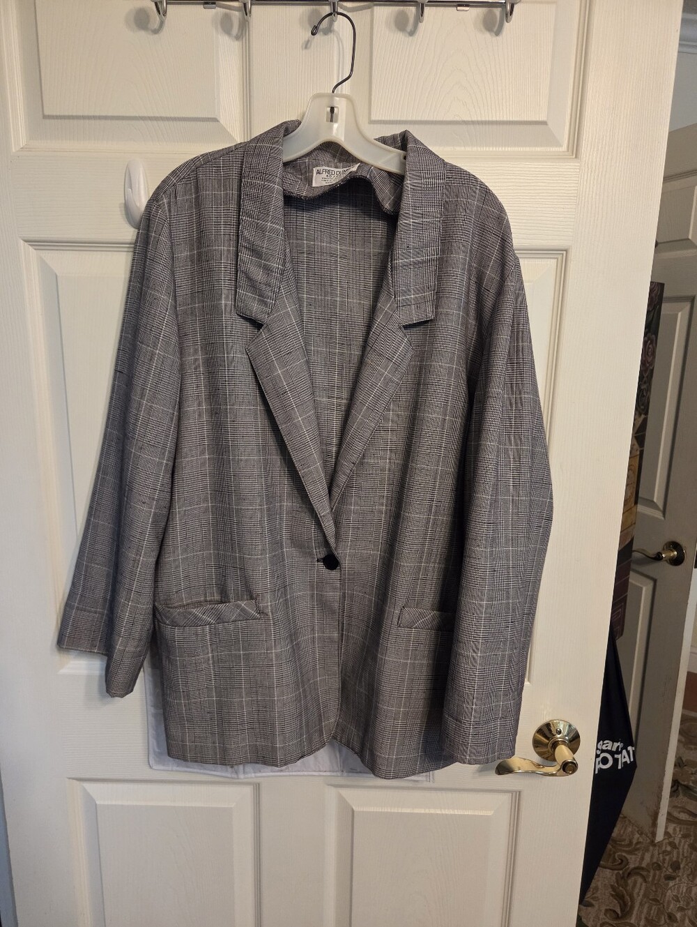 Alfred Dunner 20W Gray Glen Plaid Single-Button Blazer